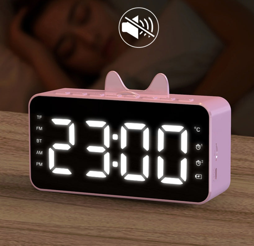 Réveil Lapin Digital LED avec Oreilles – Grand Affichage et Fonction Bluetooth