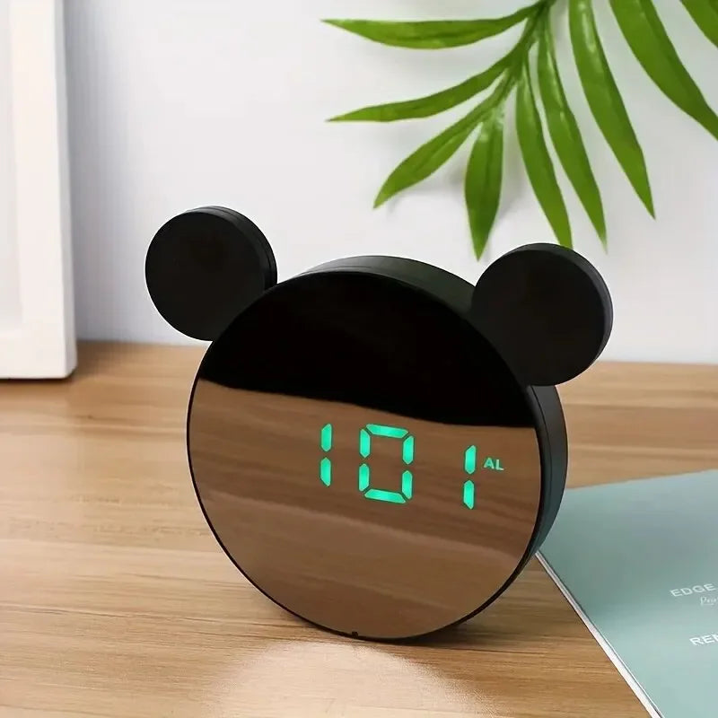 Réveil Lapin Enfant Intelligent en Forme de Mickey avec Affichage Digital LED