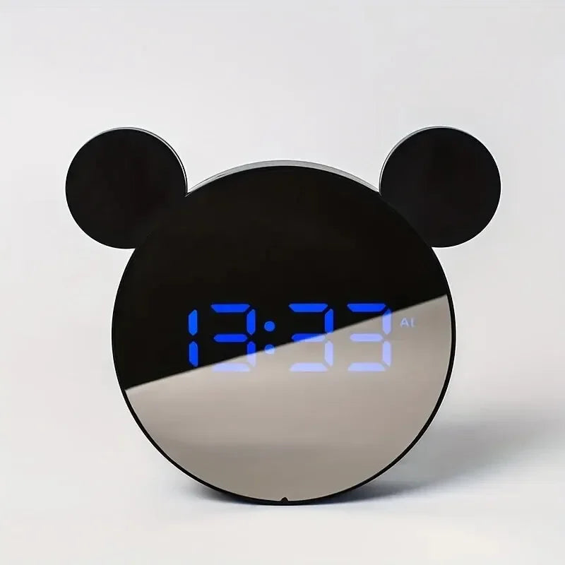 Réveil Lapin Enfant Intelligent en Forme de Mickey avec Affichage Digital LED
