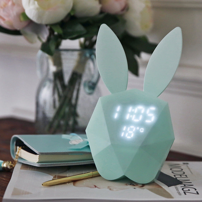 Réveil Lapin Enfant  LED – Affichage Digital Température et Heure