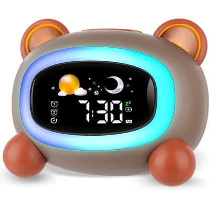 Réveil Lapin Enfant Lumineux avec Veilleuse LED et Entraîneur de Sommeil