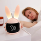Réveil Lapin LED Enfant avec Oreilles Lumineuses Multicolores