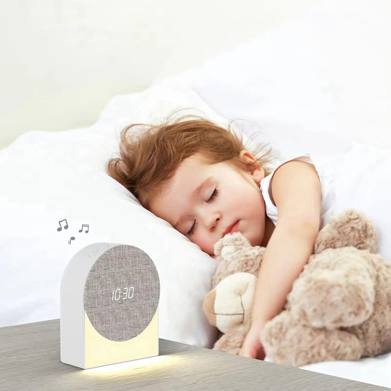 Réveil Multifonction 4 en 1 avec Haut-Parleur Bluetooth, Veilleuse et Alarme