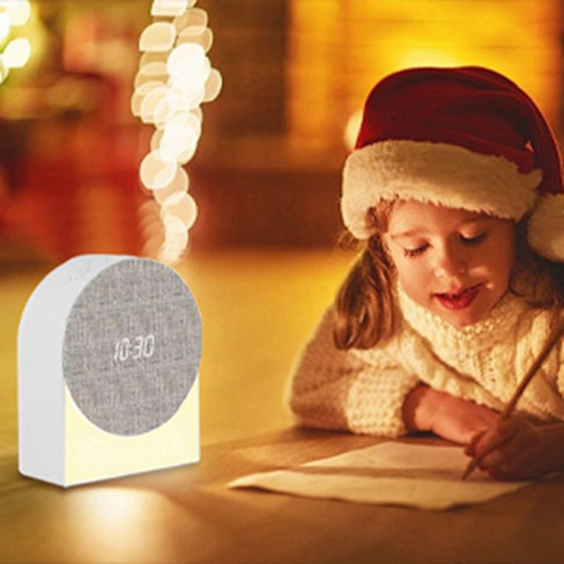 Réveil Multifonction 4 en 1 avec Haut-Parleur Bluetooth, Veilleuse et Alarme