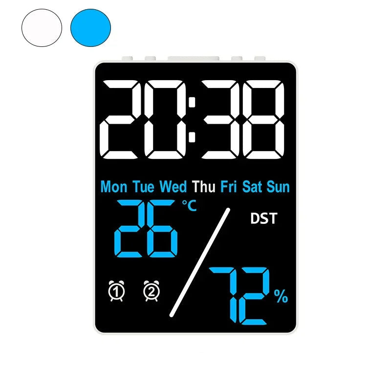 Réveil Multifonction Digital avec Réglage Luminosité 3 Niveaux – Affichage Date et Température