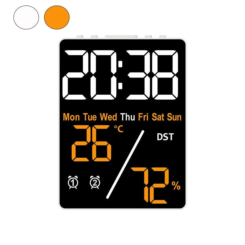 Réveil Multifonction Digital avec Réglage Luminosité 3 Niveaux – Affichage Date et Température