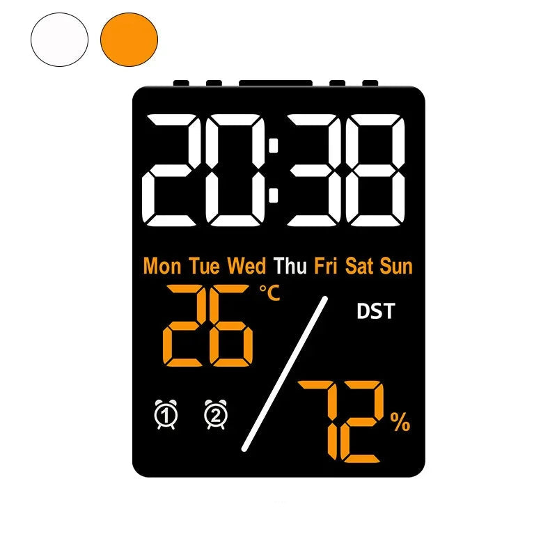 Réveil Multifonction Digital avec Réglage Luminosité 3 Niveaux – Affichage Date et Température
