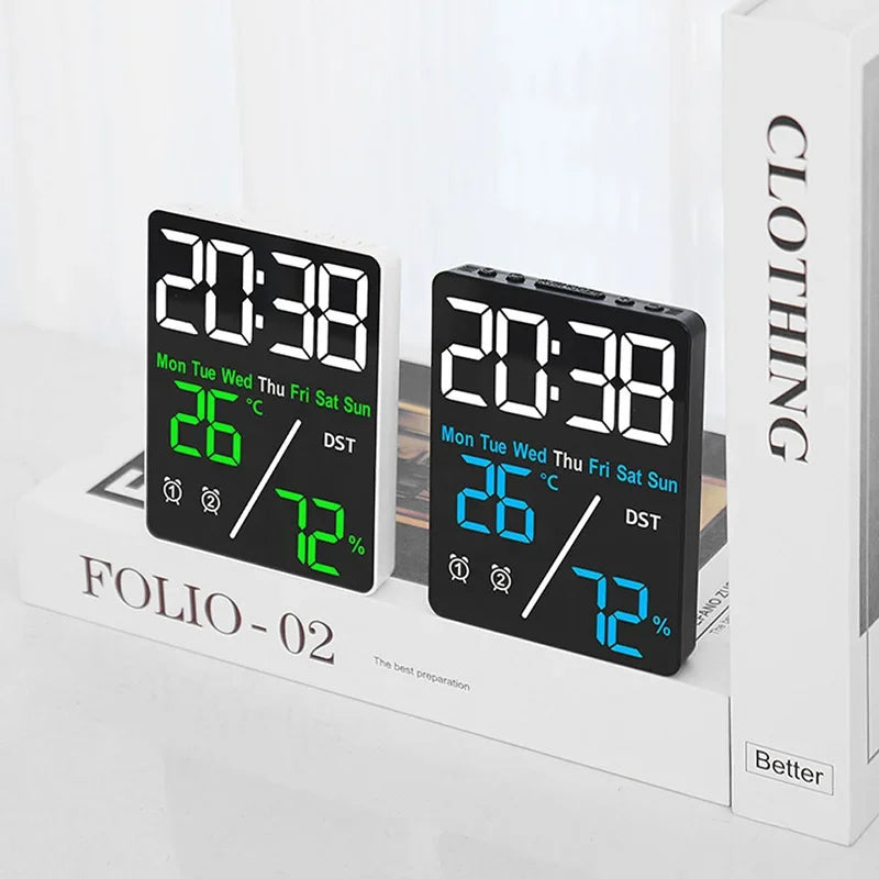 Réveil Multifonction Digital avec Réglage Luminosité 3 Niveaux – Affichage Date et Température