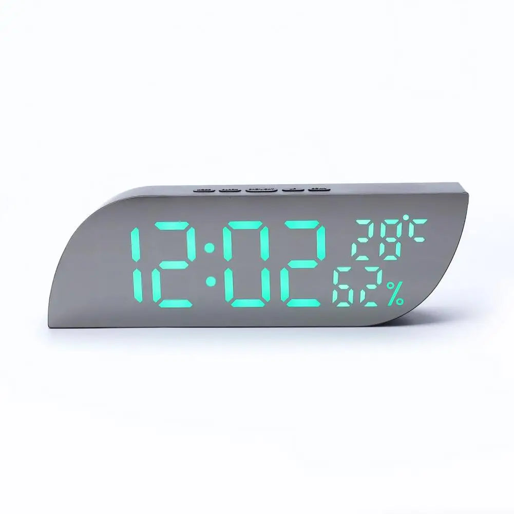Réveil Multifonction LED Miroir avec Grand Affichage et Fonction Auto-Dim – Snooze et Horloge de Bureau
