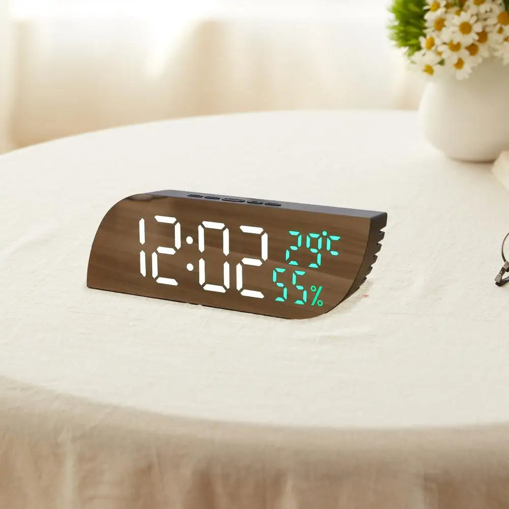 Réveil Multifonction LED Miroir avec Grand Affichage et Fonction Auto-Dim – Snooze et Horloge de Bureau