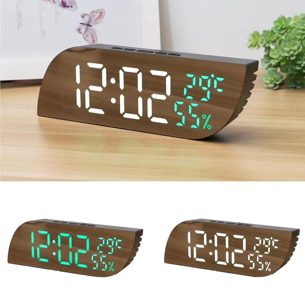 Réveil Multifonction LED Miroir avec Grand Affichage et Fonction Auto-Dim – Snooze et Horloge de Bureau