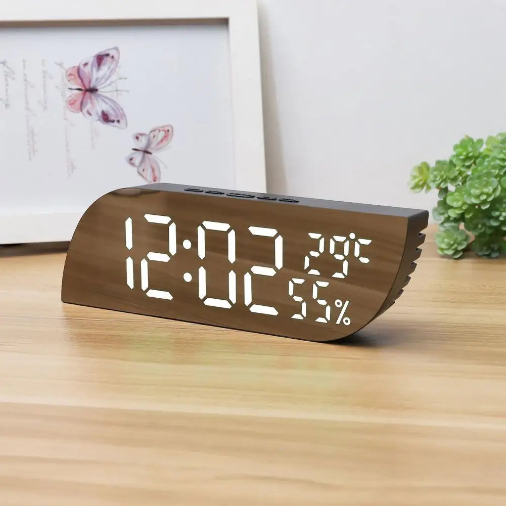 Réveil Multifonction LED Miroir avec Grand Affichage et Fonction Auto-Dim – Snooze et Horloge de Bureau
