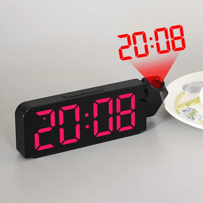 Réveil Projecteur Miroir avec Affichage Température et Date