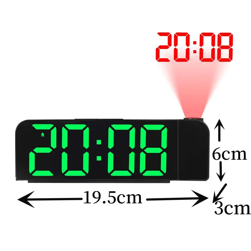 Réveil Projecteur Miroir avec Affichage Température et Date