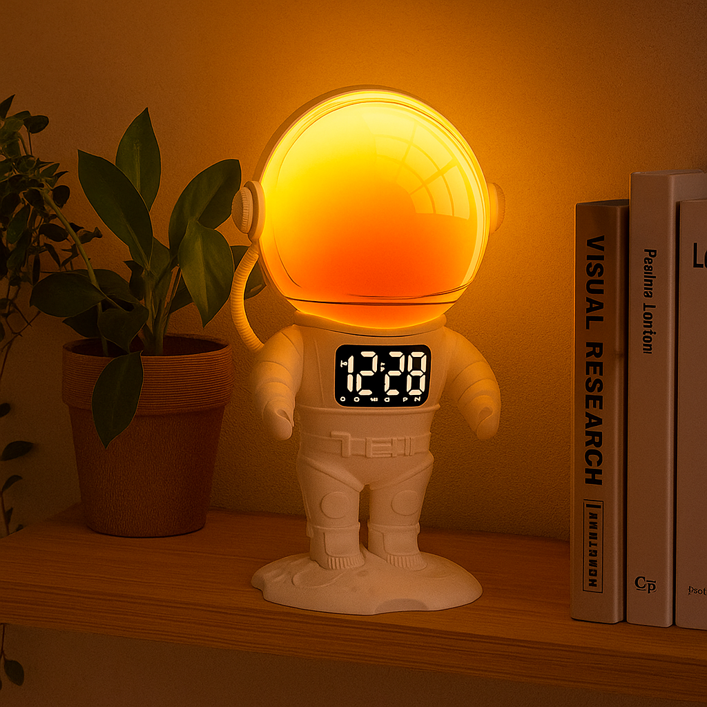 Réveil Simulateur d’Aube Astronaute LED avec Bluetooth et Double Alarme