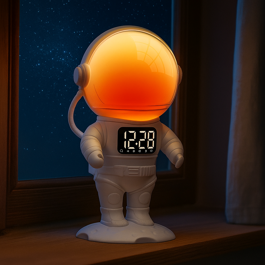 Réveil Simulateur d’Aube Astronaute LED avec Bluetooth et Double Alarme