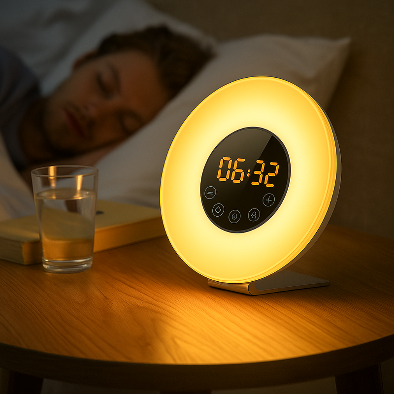 Réveil Simulateur d'Aube – Radio FM et 7 Couleurs LED