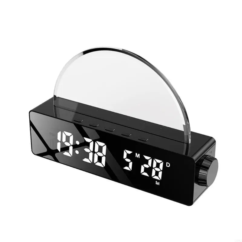 Réveil LED Miroir – Lampe Soleil RGB, Date et Jour