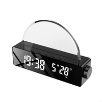 Réveil LED Miroir – Lampe Soleil RGB, Date et Jour