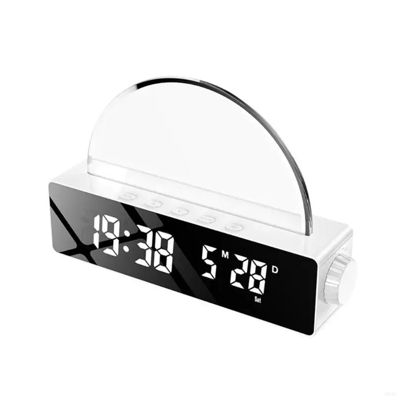 Réveil LED Miroir – Lampe Soleil RGB, Date et Jour