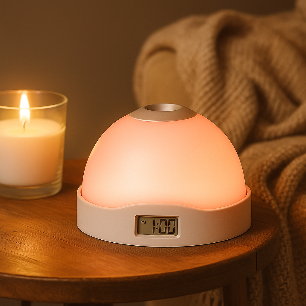 Réveil Veilleuse Projecteur de Lumières